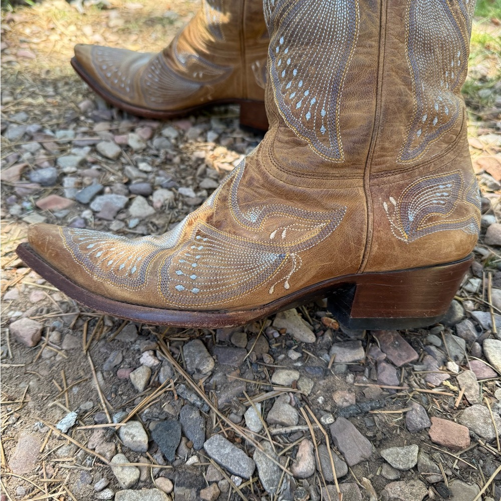 Old Gringo  Boots Brown Light blue  Stitching Western Cowboy Boots. Size 8.5 - Picture 9 of 9